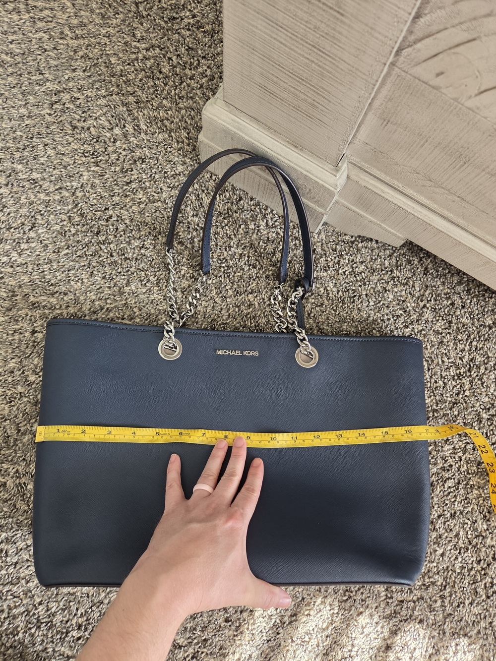 Michael Kors Navy Saffiano Tote with Michael Kors Logo Zip Wallet. #SW - Picture 4 of 16